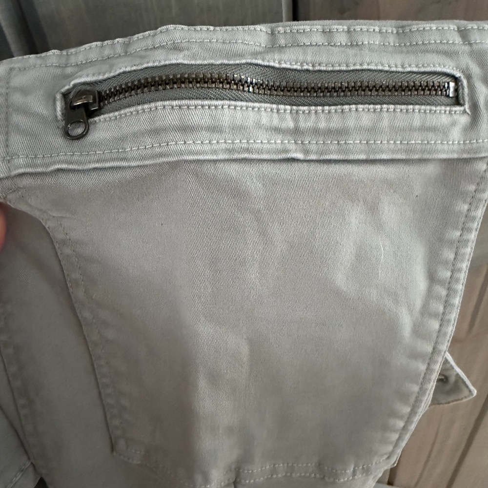Anthropologie Gray Utility Moto Zipper Ankle Fitted Leg Pants 27 - Picture 9 of 9
